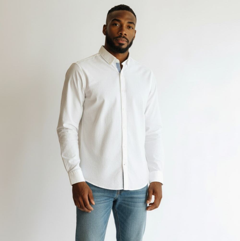 ZARA Men's Slim Fit Shirt Size L In White